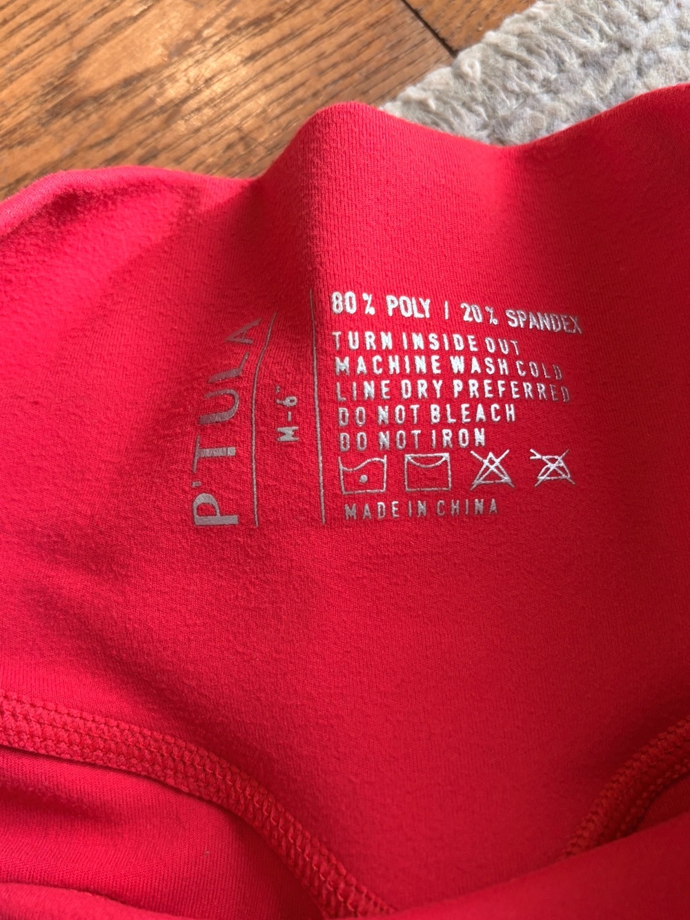 P'tula Pureluxe 6" High-Waist Red Bike Shorts - Picture 5 of 5